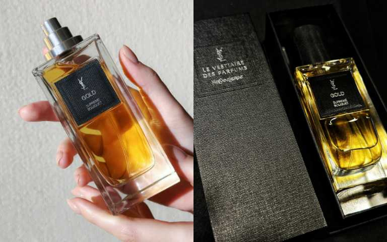 YSL 時尚訂製香水 鎏金工藝 75ML/8,500元、125ML/11,500元(圖/廖怡婷 攝)