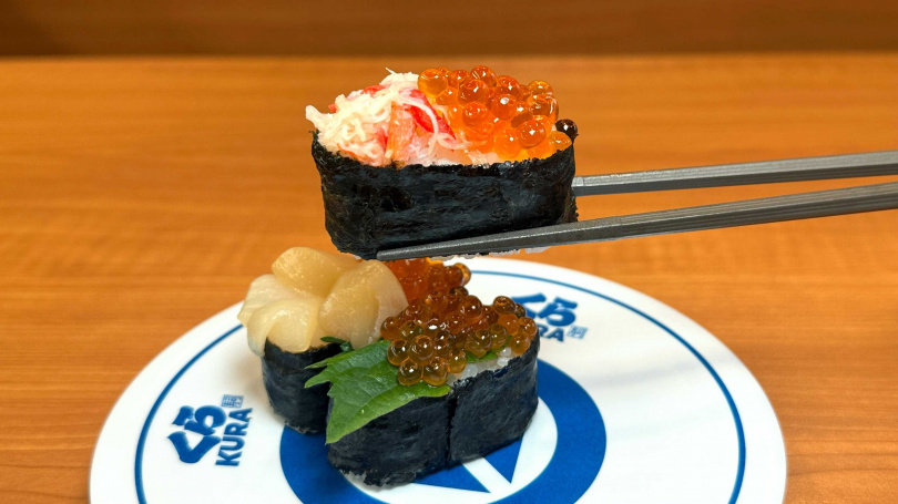 「鮭魚卵贅澤軍艦組」。（80元，圖／藏壽司提供）