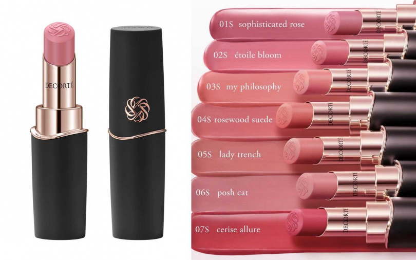 優雅百搭的主打色#01S sophisticated rose,和實擦超有質感的副主打色#03S my philosophy與#04S rosewood suede,有預感會成為櫃上最快斷貨色。(圖/品牌提供)
