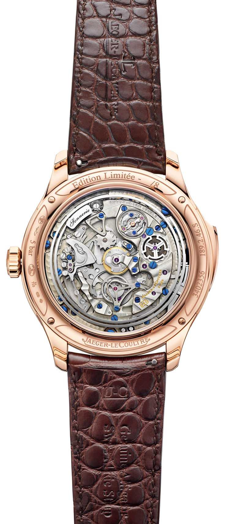 JAEGER-LECOULTRE「Master Grande Tradition超卓傳統大師系列」腕錶╱玫瑰金錶殼，45mm，限量8只╱11,700,000元。（圖╱JAEGER-LECOULTRE提供）