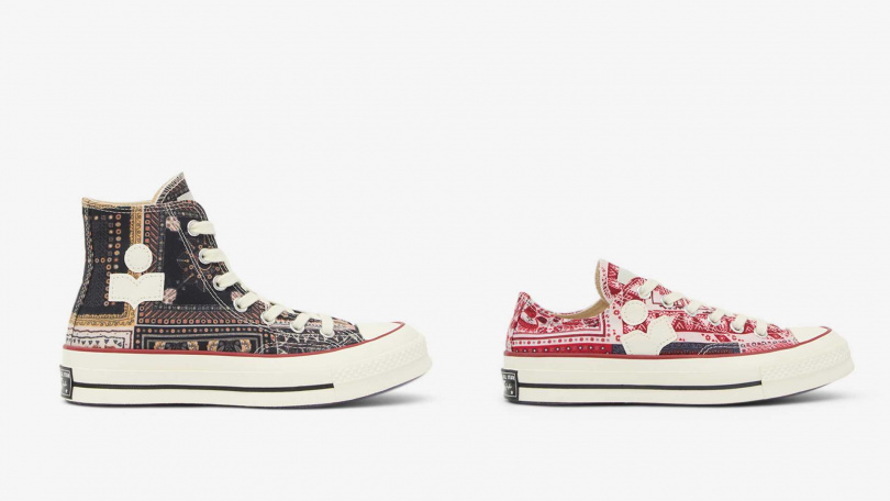 ISABEL MARANT x CONVERSE黑色高統帆布鞋/5,300元,粉色低筒帆布鞋 /4,800元(圖/品牌提供)