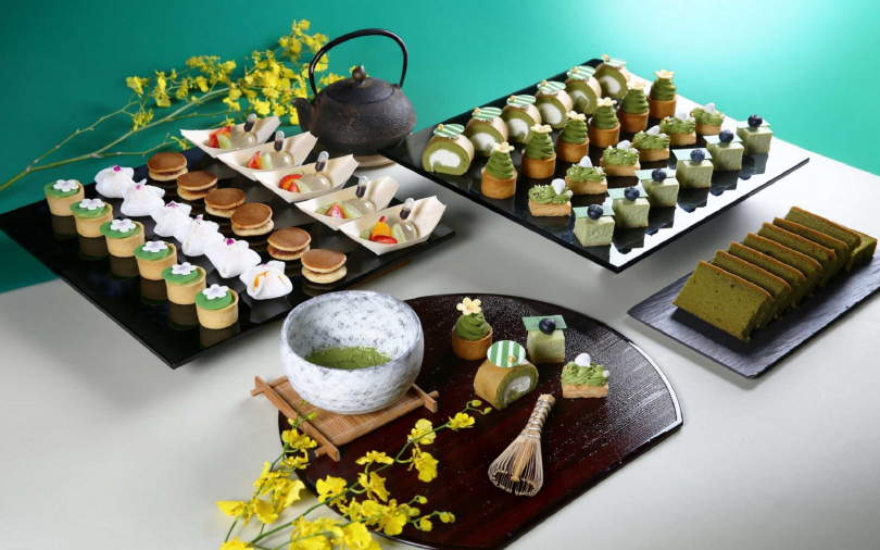 台北萬豪酒店Garden Kitchen「和風夏宴」 靜岡抹茶限定甜點。(圖片提供/萬豪酒店)