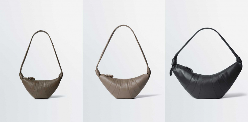 Lemaire SMALL CROISSANT BAG／41,880元，MEDIUM CROISSANT BAG／49,980元，LARGE CROISSANT BAG／58,380元（圖／ART HAUS ）