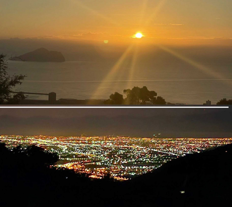 呼啦莊園營地白天可眺望龜山島及烏石港，夜晚能賞夜景。（圖／業者提供）
