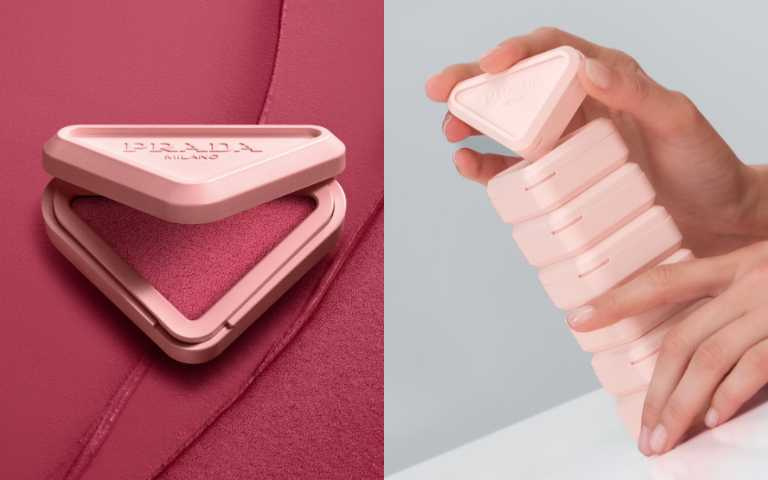PRADA Beauty 粉色三角腮紅未上市先轟動，柔嫩粉色超級可愛！（圖／取自 pradabeauty IG）
