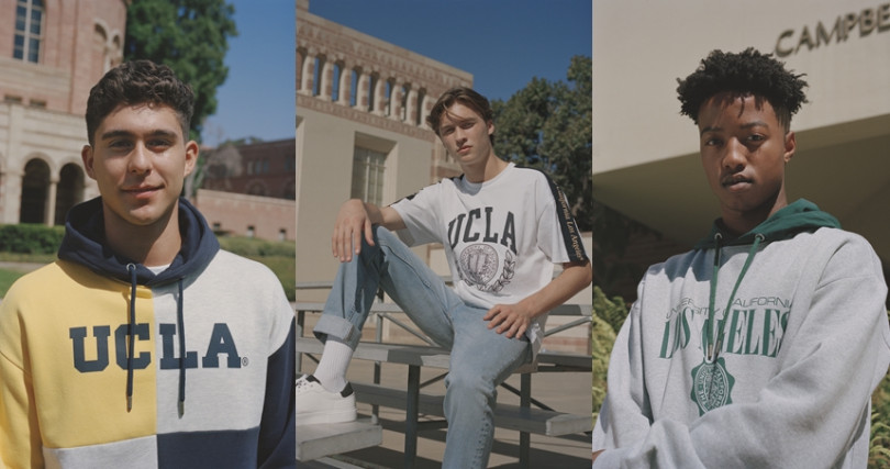 系列以「UCLA」字樣為主要設計，搭配不同剪裁款式，是男女皆可共穿的中性休閒單品。（圖／PULL&BEAR）