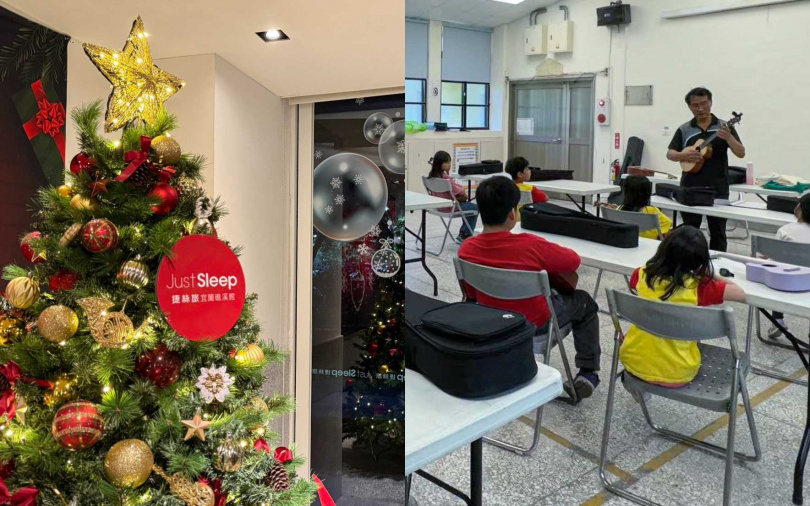 捷絲旅宜蘭礁溪館打造主題聖誕場景，以璀璨布置迎接佳節到來。（圖／晶泉丰旅、捷絲旅提供）