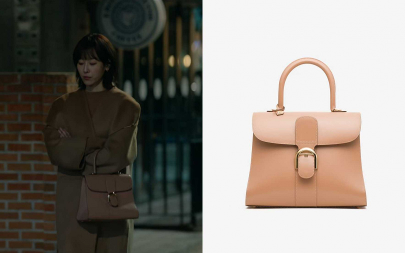 徐玄振示範的DELVAUX Brillant MM牛奶糖色提包／價格店洽（圖／翻攝自Netflix IG、品牌提供）