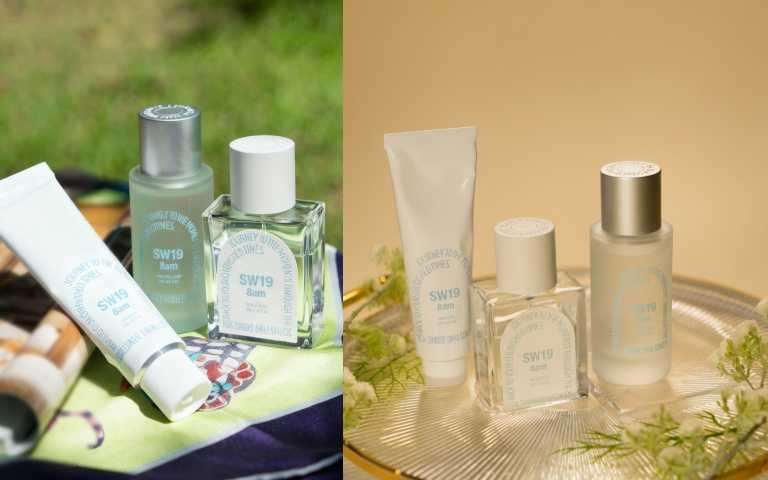 SW19 8am 香水 50ml/2,980元、SW19 8am 枕香&空間噴霧50ml/1,080元、SW19 8am護手霜50ml/880元。 (圖/品牌提供)