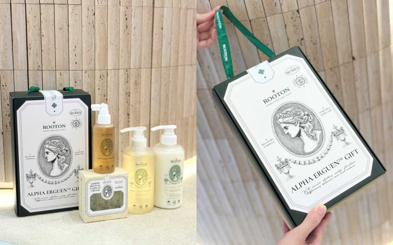 裡頭是品牌經典「甦活植萃系列」的洗護髮、髮根噴霧,還有明星精華的奇蹟復甦精萃綠瓶,這麼棒的組合只在101才買得到喔。(圖/吳雅鈴攝)