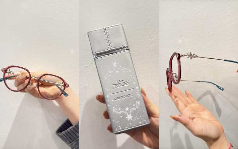 Ice Magic款DN1008B-5A／5,290元，多邊形幾何切角展現現代女性的俐落知性，冰藍色半透明鏡腳如同冰雪流轉。​眼鏡盒也量身訂做冰雪奇緣銀白的寓意！​（圖／黃筱婷攝）