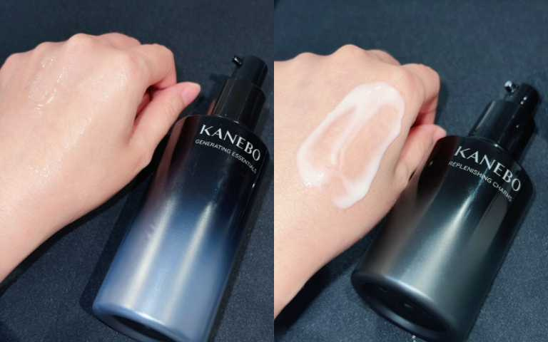 KANEBO 凝萃潤光露 168ml/4,250元、KANEBO 凝萃潤光乳 110mL/4,900元(圖/廖怡婷 攝)