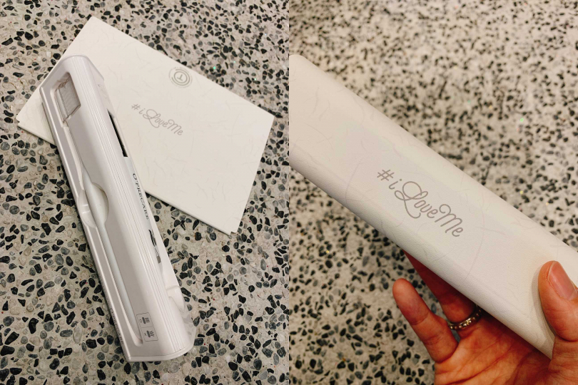 印有I Love Me的白色OKIT盒蓋是可替換式的磁吸式設計，如果之後在櫃上看到其他喜歡的盒蓋也能購買更換。（圖／吳雅鈴攝影）