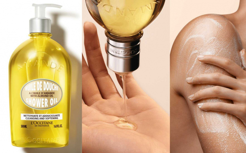 歐舒丹杏仁沐浴油250ml/1,080元、500ml/1,880元 洗後毫不油膩,卻能留下整日絲滑不乾澀、絲緞般夢幻膚觸。(圖/品牌提供)