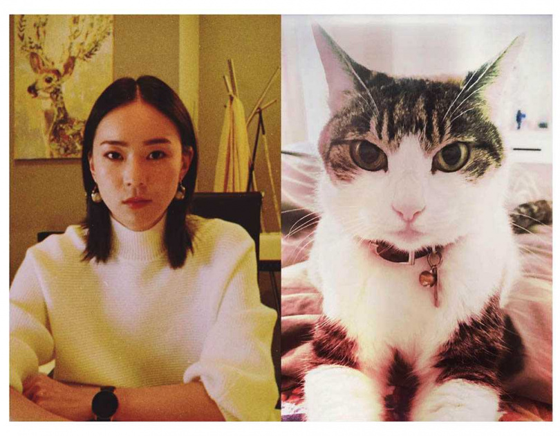 鍾瑶將她與Bucca的照片放在一起，大家都說「沒見過這麼像的主人和寵物」。（圖／翻攝自鍾瑶臉書）