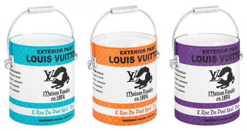 LV PAINT CAN塗層帆布油漆桶造型肩背包／各90,000元（圖／品牌提供）