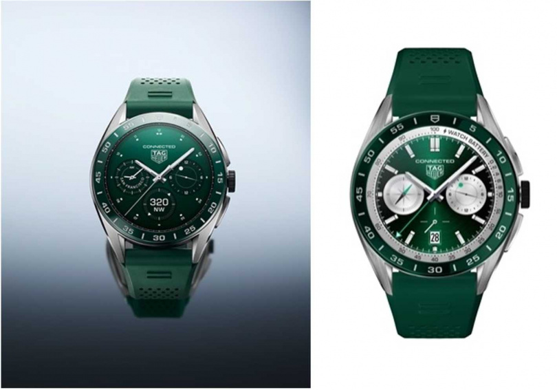TAG Heuer Connected Calibre E4 智能腕錶45毫米綠色版／建議售價57,200元（圖／品牌提供）