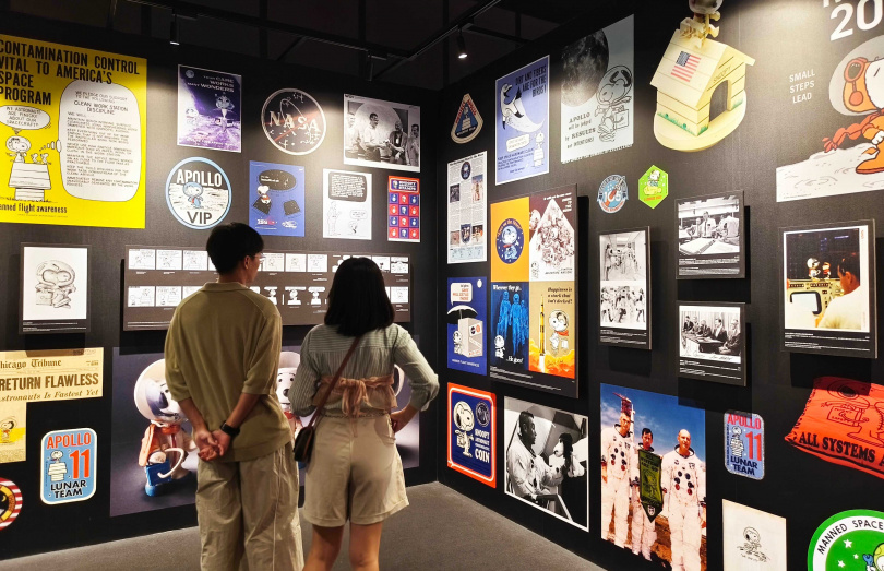 史努比多次被選為NASA太空任務的吉祥物，展中也帶出他與NASA的淵源。（圖／魏妤靜攝）