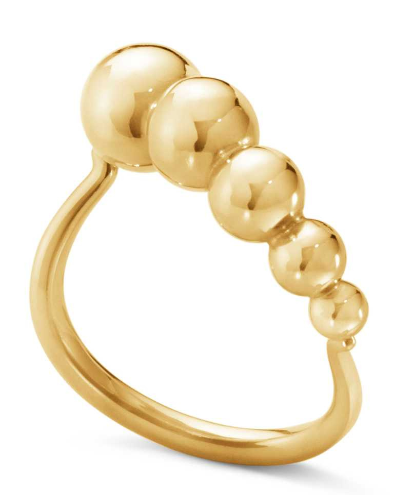 GEORG JENSEN「Moonlight Grapes月光葡萄」系列，18K黃金戒指╱41,000元。（圖╱GEORG JENSEN提供）