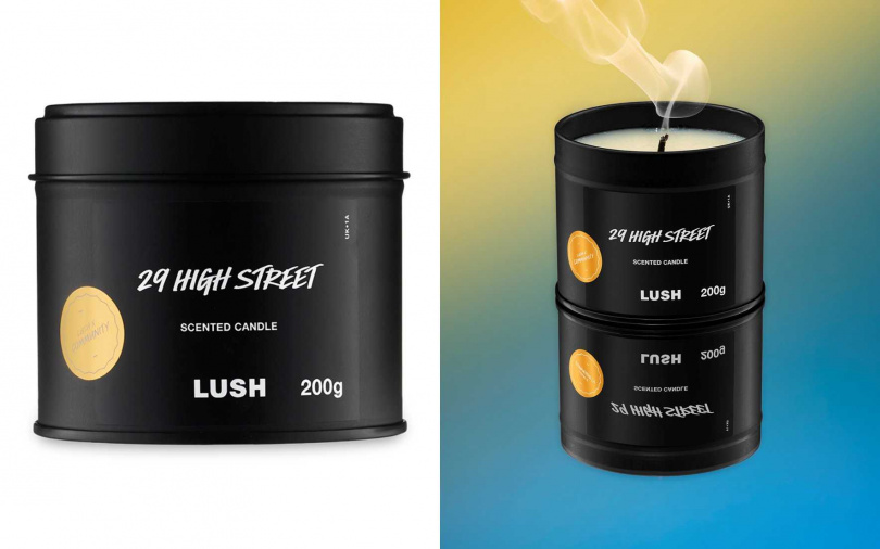 減壓系蠟燭這樣選: LUSH的高街29號香氛蠟燭，此款香氣來自英國多塞特郡的第一家LUSH店鋪，蘊含依蘭依蘭、茉莉、萊姆、檸檬與零陵香，打造寧靜與愉悅的香氛享受。（圖／品牌提供）