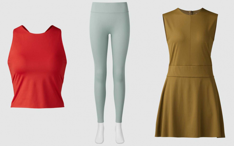 BRATOP運動坦克背心／790元、Active緊身褲／990元、運動連身裙(無袖)／1,290元（圖／品牌提供）