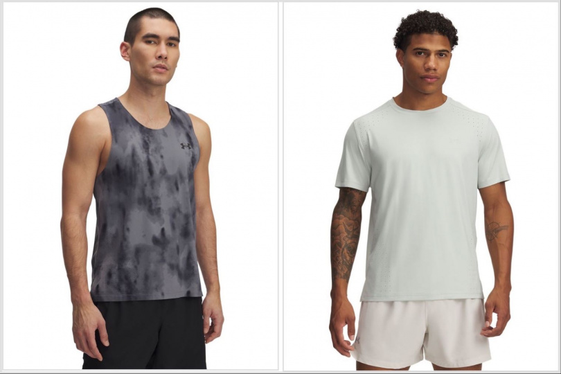 圖說:UNDER ARMOUR LAUNCH ELITE男裝涼感背心/1880元,短袖T恤/1,980元(圖/品牌提供)