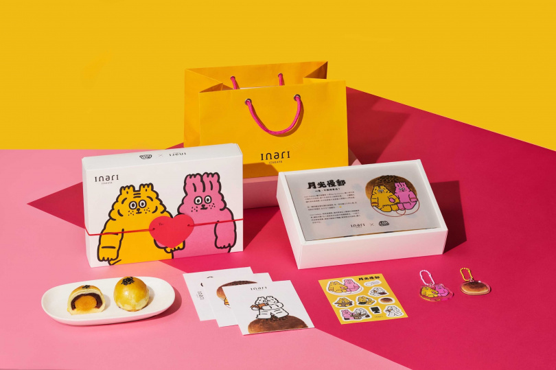 依「月光慢郵」訂購盒數，可獲得不同數量的萬用賀卡或圖鑑貼紙、鑰匙圈。（圖／inari提供）