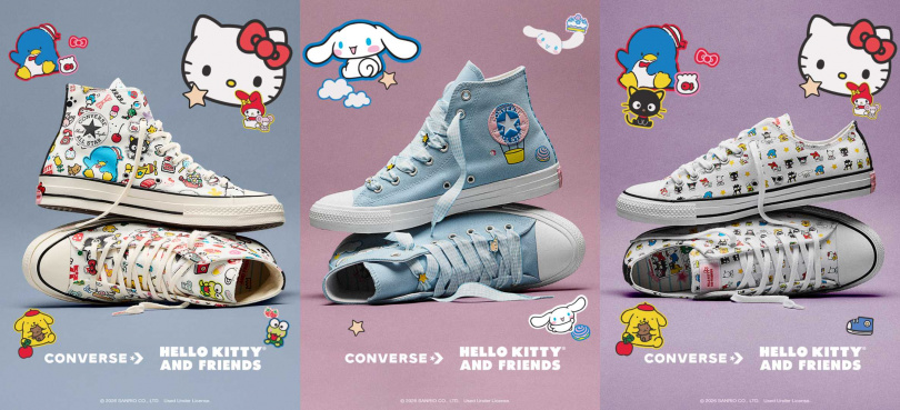 CONVERSE HELLO KITTY AND FRIENDS聯名系列鞋／ 2,180~ 2,980元（圖／品牌提供）