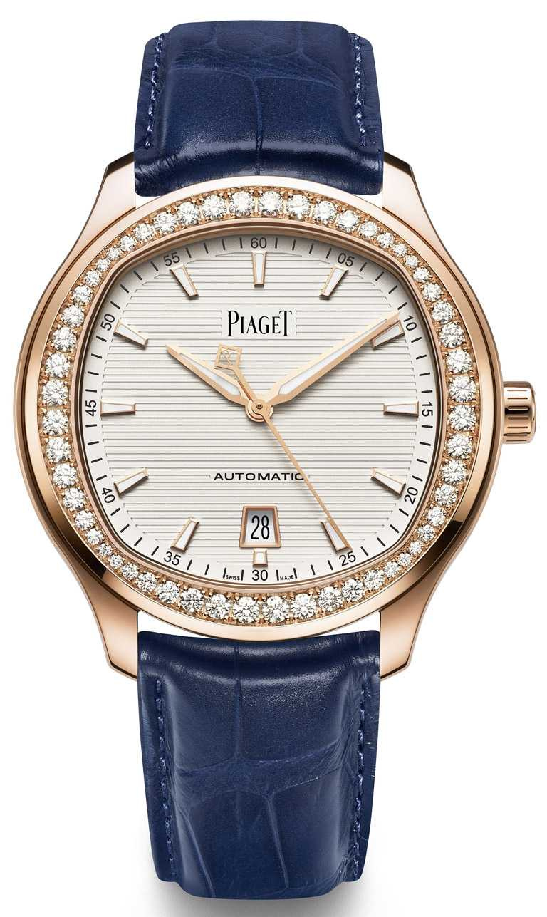 PIAGET「Polo系列」18K玫瑰金鑲鑽自動上鍊腕錶，18K玫瑰金錶殼，42mm╱1,280,000元。（圖╱PIAGET提供）
