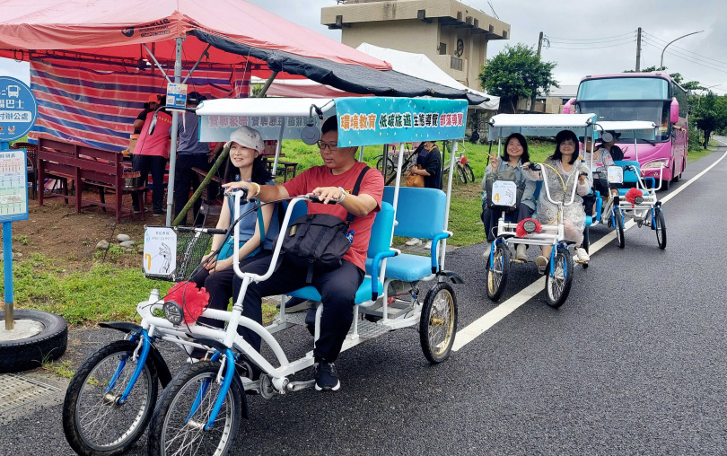 南田村以消費農產品免費租借電輔車的方式，希望推廣在地好物。（圖／魏妤靜攝）