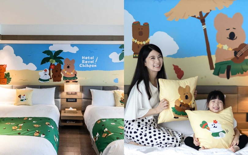 知本老爺重磅攜手韓國超人氣文創IP品牌DINOTAENG，即日起至9月30日限時推出療癒系「DINOTAENG呆萌町主題房」。（圖／知本老爺酒店提供）