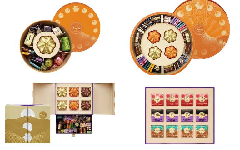 Venchi 綺月奢華雙層/3,990元、綺月團圓/2,980元、綺月伴月/1,360元、綺月玲瓏/1,790元、綺月系列/690元(圖/品牌提供)