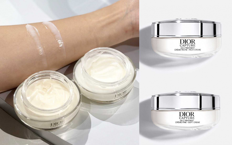 迪奧逆時活氧膠原特潤霜50ml／4,400元、迪奧逆時活氧輕質乳霜50ml／4,400元（圖／吳雅鈴攝、品牌提供）