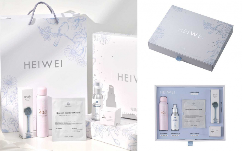 HEIWEI何謂美重啟肌膚營養白光禮盒／3,700元  肌膚的保養不能只侷限於居家，外出時若需要防護、調理與即時修護，就交給這組禮盒吧。（圖／品牌提供）