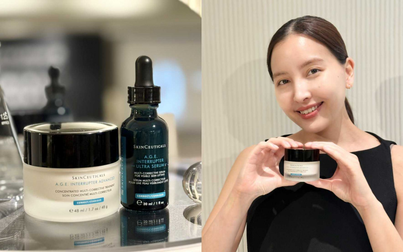 每天簡單兩步驟,以「A.G.E. 1+1抗老雙星」為肌膚進行居家微電波塑顏保養。(圖/吳雅鈴攝)