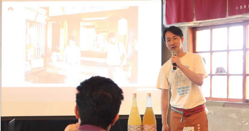 現場會邀請日本酒造藏元分享釀酒故事，圖為北島酒造北島社長。