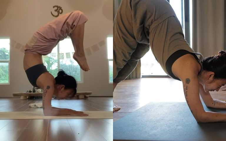 被許多藝人稱讚根本是瑜珈老師的李孝利，需要高度技巧的平衡動作也完全難不倒她。（圖／翻攝自網路）