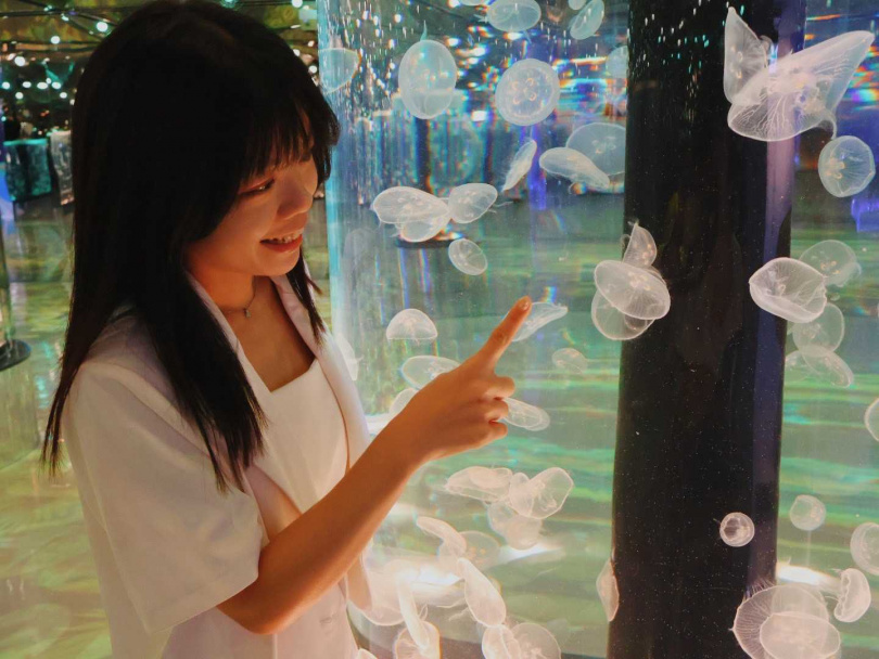 奇幻又浪漫的氛圍讓癒見水母展區一躍成為IG上熱門的拍照打卡點。