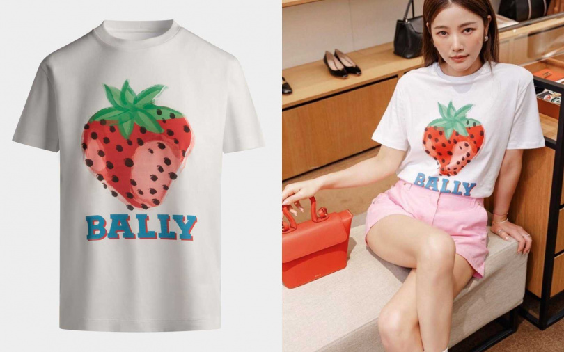 許路兒穿著的Bally草莓T-shirt／10,200元（圖／取自許路兒IG、品牌提供）