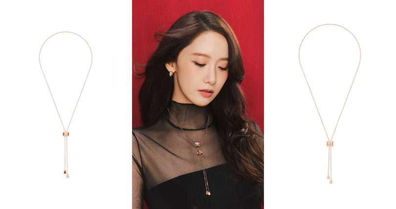 Wulu Eternity 18K 玫瑰金紅色 HyCeram®鑲鑽項鏈、Wulu Eternity 18K 玫瑰金鑲鑽項鏈(圖/品牌提供)