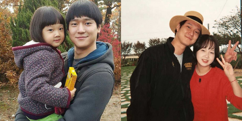 金雪與高庚杓十年前後合照對比。(圖/翻攝自網路)