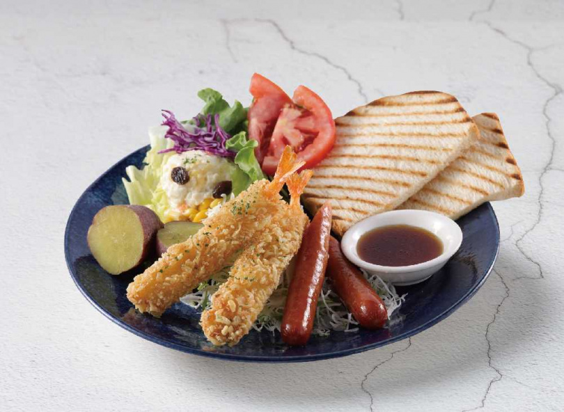 海派代表酥炸天婦羅–天婦羅鮮蝦盤餐。