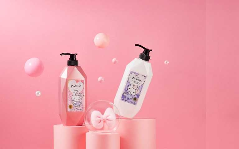 Farcent香水系列聯名系列次推出Hello Kitty、Kikilala與美樂蒂聯名款香水沐浴露（圖／品牌提供）