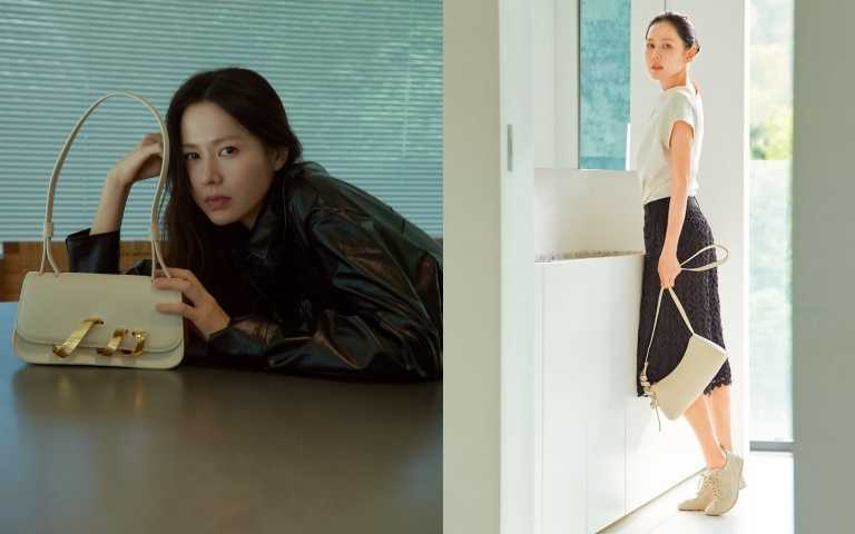 她所演繹的形象照中包括Testoni Jole 36 手袋:簡約皮革設計搭配金屬裝飾,優雅卻不失個性。另外Spiral Heel 100 高跟鞋:螺旋曲線設計鞋跟結合皮革質感,完美演繹現代女性的力量與柔美。(圖/取Testoni ig)