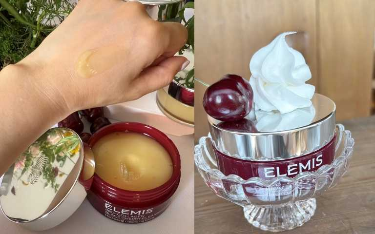 ELEMIS 海洋膠原精油卸妝膏 甜慾黑櫻桃 50g / 1,350元、100g / 2,250元(圖/黃筱婷攝)