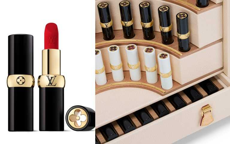 左為#854 Rouge Louis 路易紅則以濃烈緋紅化身大膽姿態，展現力量與優雅並存的美。