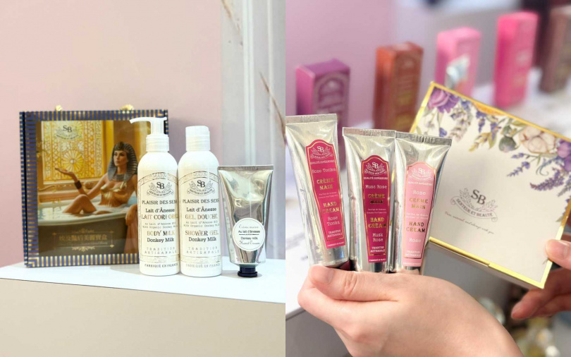 不管是敏感肌能安心使用的驢奶系列還是護手霜，都有禮盒組能入手。（圖／吳雅鈴攝）