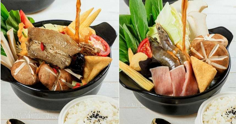 「新加坡叻沙海陸雙享鍋」（右）、「馬來西亞風味肉骨茶鍋」每鍋299元，任選二鍋568元。（圖／TOAST BOX土司工坊提供）