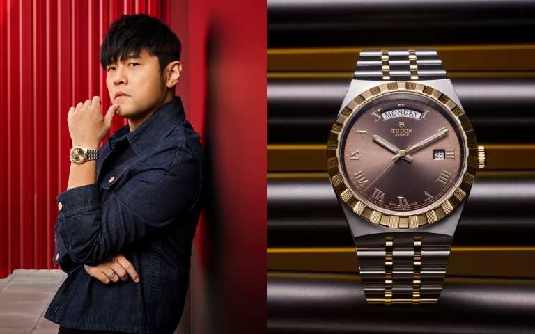 TUDOR ROYAL腕錶(41mm、磨光及磨砂鋼錶殼、黃金坑紋外圈，切割坑紋與磨光飾面相間隔、巧克力棕色錶面、316L鋼及黃金一體式錶帶)／117,000元。（圖／品牌提供）