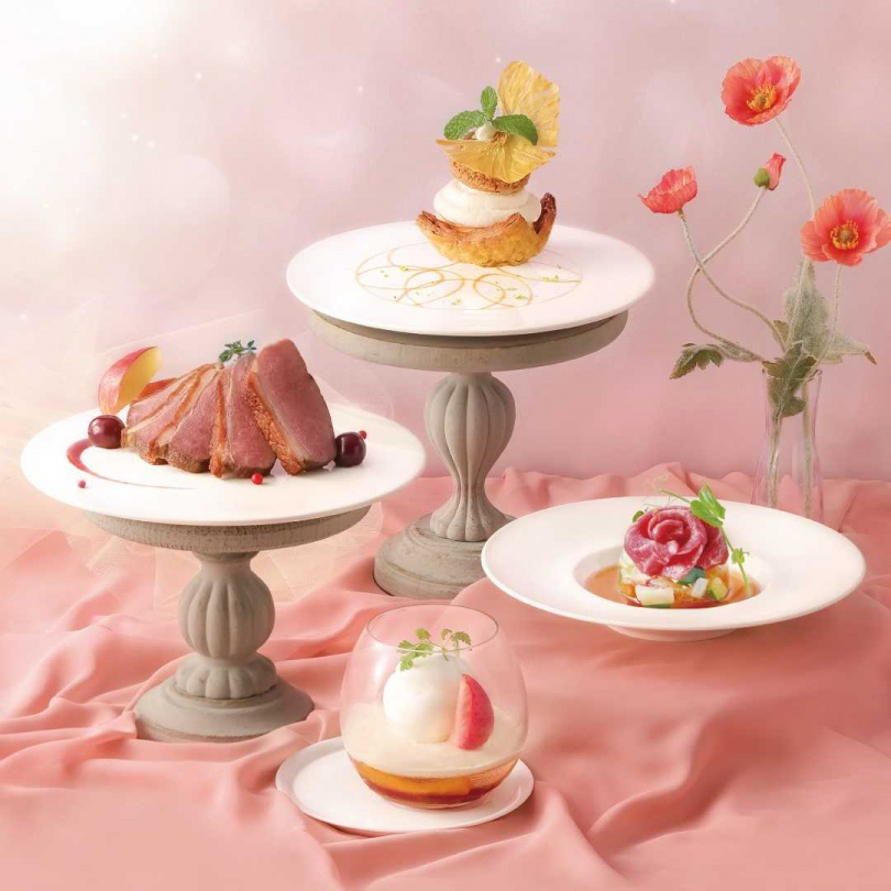 「夏慕尼」即日起推出春夏新菜，以花瓣漫舞瞬間為靈感，將花卉元素與多層次醬汁融入料理，重新演繹法式浪漫風情。